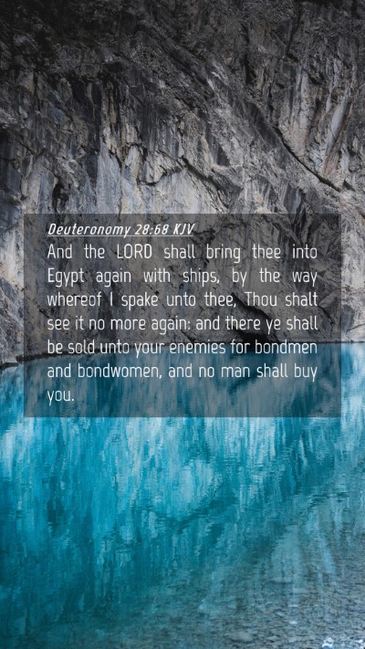 Picture 04 - Deuteronomy 28:68 KJV Mobile Phone Wallpaper - And the LORD shall bring thee into Egypt again - Mobile Bible Verse Wallpaper