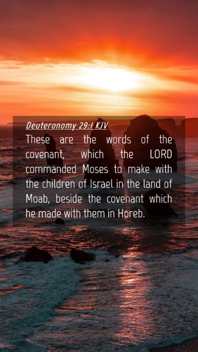 Picture 04 - Deuteronomy 29:1 KJV Mobile Phone Wallpaper - These are the words of the covenant, which the - Mobile Bible Verse Wallpaper