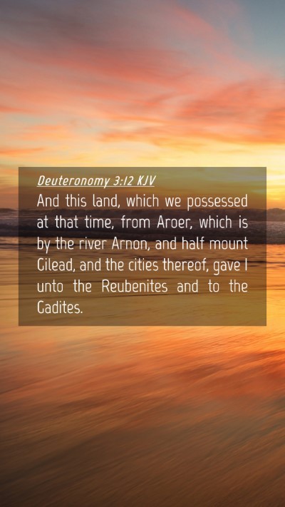 Picture 04 - Deuteronomy 3:12 KJV Mobile Phone Wallpaper - And this land, which we possessed at that time, - Mobile Bible Verse Wallpaper
