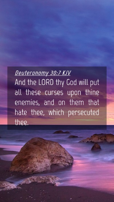 Picture 04 - Deuteronomy 30:7 KJV Mobile Phone Wallpaper - And the LORD thy God will put all these curses - Mobile Bible Verse Wallpaper