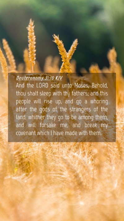 Picture 04 - Deuteronomy 31:16 KJV Mobile Phone Wallpaper - And the LORD said unto Moses, Behold, thou shalt - Mobile Bible Verse Wallpaper