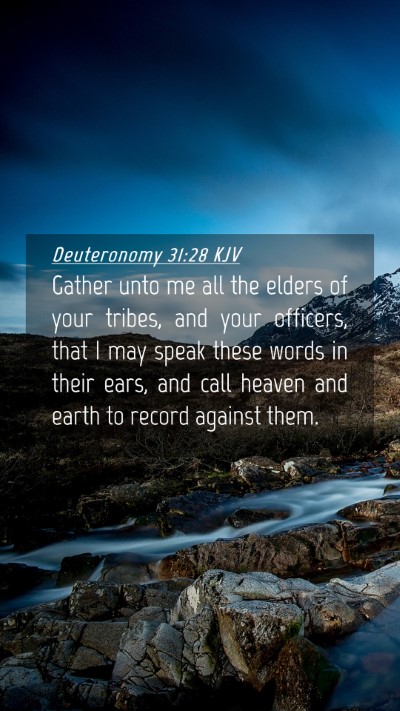 Picture 04 - Deuteronomy 31:28 KJV Mobile Phone Wallpaper - Gather unto me all the elders of your tribes, and - Mobile Bible Verse Wallpaper