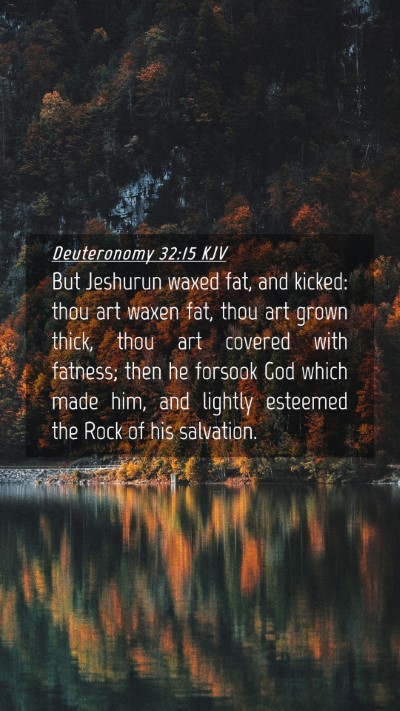 Picture 04 - Deuteronomy 32:15 KJV Mobile Phone Wallpaper - But Jeshurun waxed fat, and kicked: thou art - Mobile Bible Verse Wallpaper