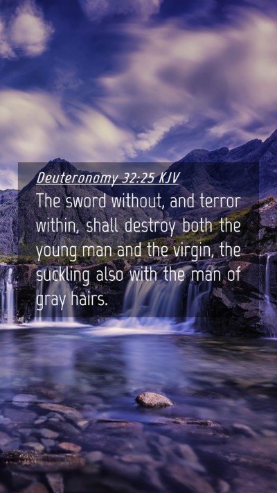 Picture 04 - Deuteronomy 32:25 KJV Mobile Phone Wallpaper - The sword without, and terror within, shall - Mobile Bible Verse Wallpaper