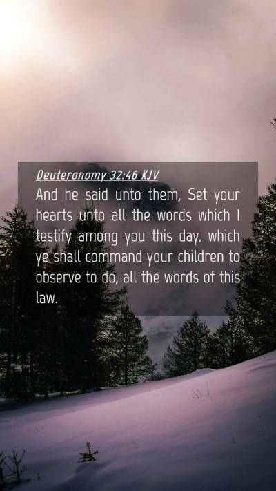 Picture 04 - Deuteronomy 32:46 KJV Mobile Phone Wallpaper - And he said unto them, Set your hearts unto all - Mobile Bible Verse Wallpaper