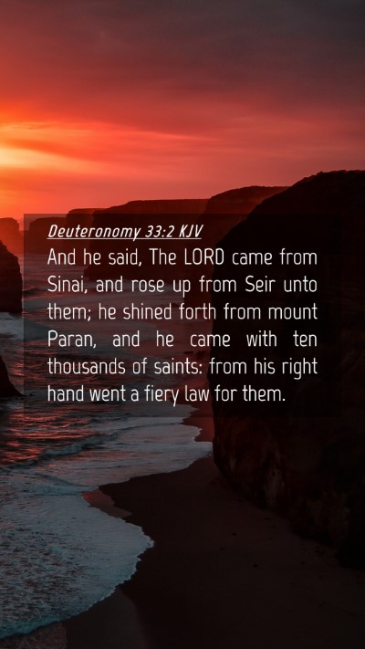 Picture 04 - Deuteronomy 33:2 KJV Mobile Phone Wallpaper - And he said, The LORD came from Sinai, and rose - Mobile Bible Verse Wallpaper