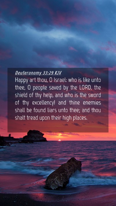 Picture 04 - Deuteronomy 33:29 KJV Mobile Phone Wallpaper - Happy art thou, O Israel: who is like unto thee, - Mobile Bible Verse Wallpaper