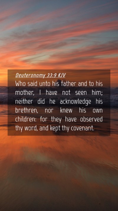 Picture 04 - Deuteronomy 33:9 KJV Mobile Phone Wallpaper - Who said unto his father and to his mother, I - Mobile Bible Verse Wallpaper