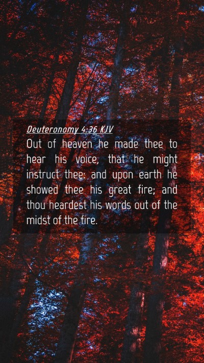 Picture 04 - Deuteronomy 4:36 KJV Mobile Phone Wallpaper - Out of heaven he made thee to hear his voice, - Mobile Bible Verse Wallpaper