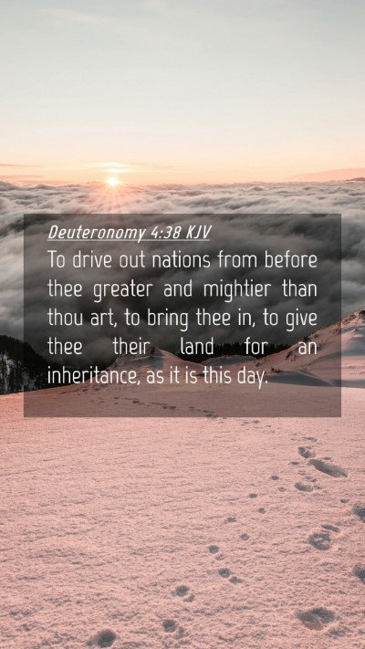 Picture 04 - Deuteronomy 4:38 KJV Mobile Phone Wallpaper - To drive out nations from before thee greater and - Mobile Bible Verse Wallpaper