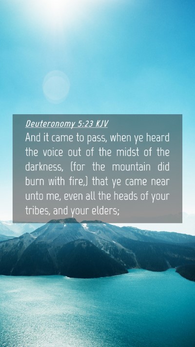 Picture 04 - Deuteronomy 5:23 KJV Mobile Phone Wallpaper - And it came to pass, when ye heard the voice out - Mobile Bible Verse Wallpaper