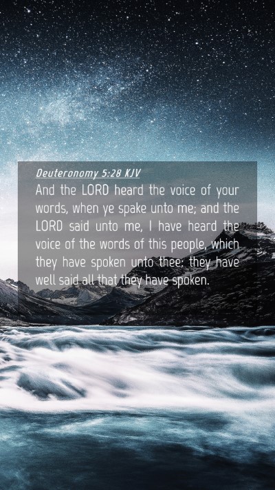 Picture 04 - Deuteronomy 5:28 KJV Mobile Phone Wallpaper - And the LORD heard the voice of your words, when - Mobile Bible Verse Wallpaper
