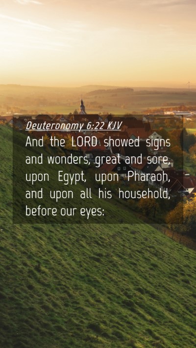 Picture 04 - Deuteronomy 6:22 KJV Mobile Phone Wallpaper - And the LORD showed signs and wonders, great and - Mobile Bible Verse Wallpaper
