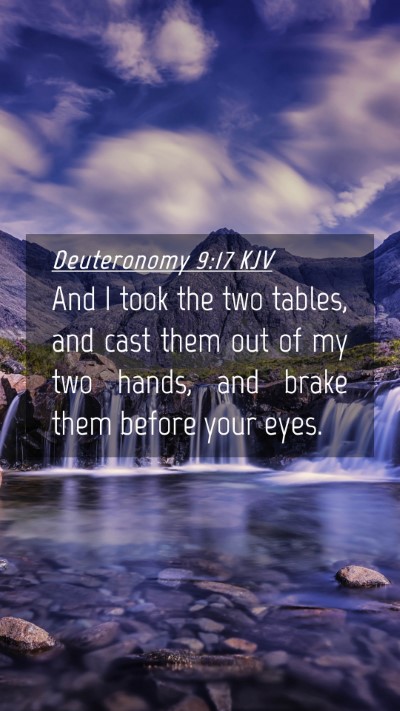 Picture 04 - Deuteronomy 9:17 KJV Mobile Phone Wallpaper - And I took the two tables, and cast them out of - Mobile Bible Verse Wallpaper