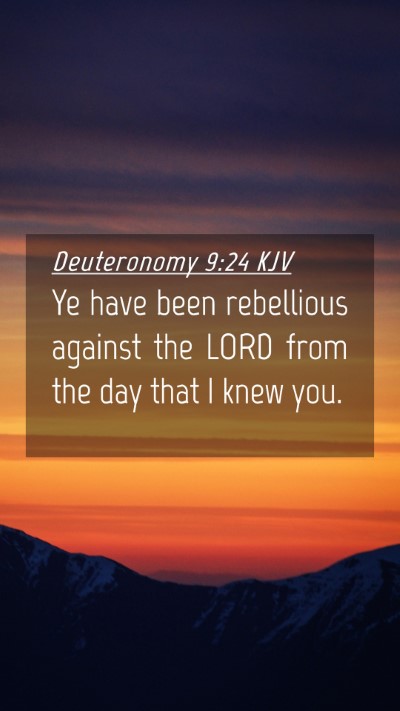 Picture 04 - Deuteronomy 9:24 KJV Mobile Phone Wallpaper - Ye have been rebellious against the LORD from the - Mobile Bible Verse Wallpaper