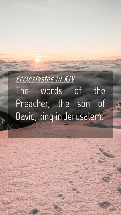 Picture 04 - Ecclesiastes 1:1 KJV Mobile Phone Wallpaper - The words of the Preacher, the son of David, king - Mobile Bible Verse Wallpaper
