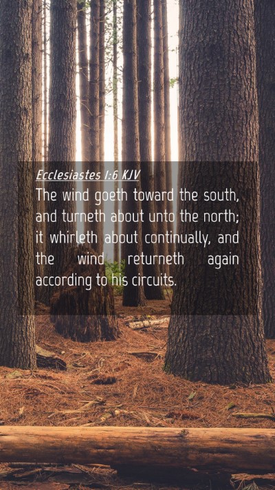 Picture 04 - Ecclesiastes 1:6 KJV Mobile Phone Wallpaper - The wind goeth toward the south, and turneth - Mobile Bible Verse Wallpaper