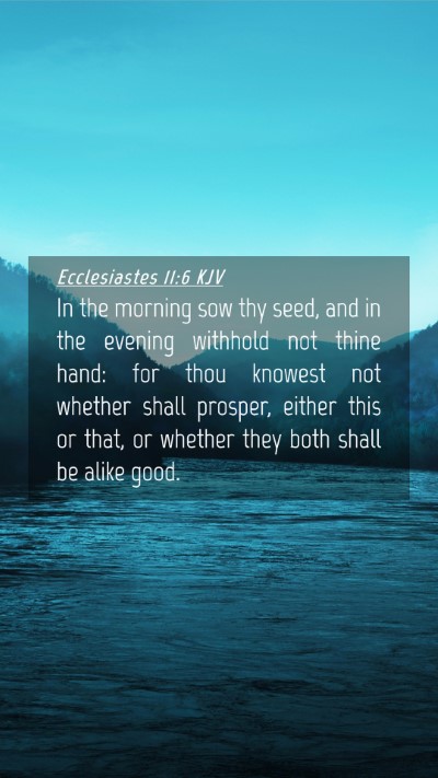 Picture 04 - Ecclesiastes 11:6 KJV Mobile Phone Wallpaper - In the morning sow thy seed, and in the evening - Mobile Bible Verse Wallpaper