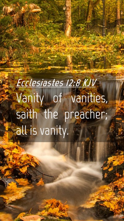 Picture 04 - Ecclesiastes 12:8 KJV Mobile Phone Wallpaper - Vanity of vanities, saith the preacher; all is - Mobile Bible Verse Wallpaper