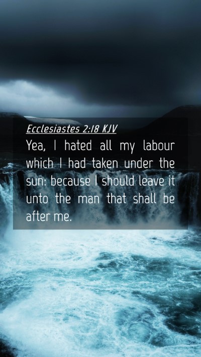 Picture 04 - Ecclesiastes 2:18 KJV Mobile Phone Wallpaper - Yea, I hated all my labour which I had taken - Mobile Bible Verse Wallpaper