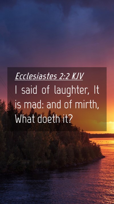 Picture 04 - Ecclesiastes 2:2 KJV Mobile Phone Wallpaper - I said of laughter, It is mad: and of mirth, What - Mobile Bible Verse Wallpaper