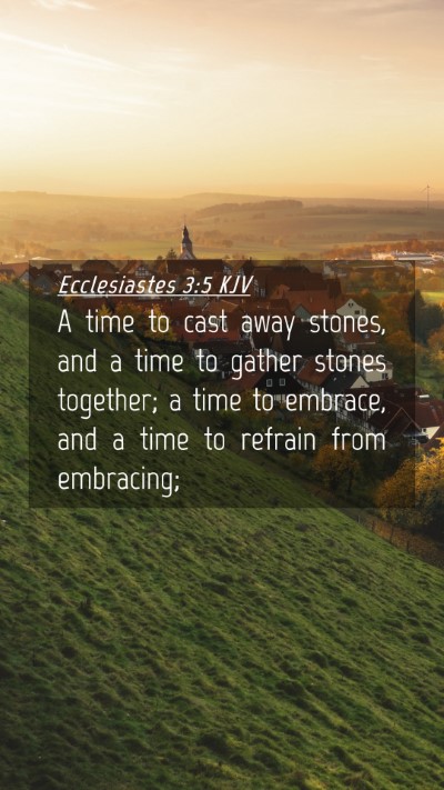 Picture 04 - Ecclesiastes 3:5 KJV Mobile Phone Wallpaper - A time to cast away stones, and a time to gather - Mobile Bible Verse Wallpaper