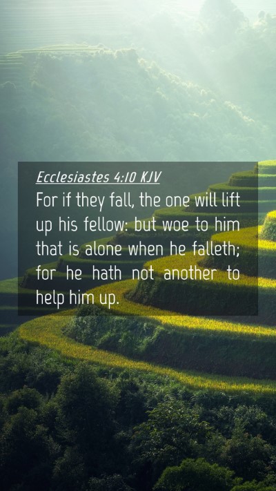 Picture 04 - Ecclesiastes 4:10 KJV Mobile Phone Wallpaper - For if they fall, the one will lift up his - Mobile Bible Verse Wallpaper