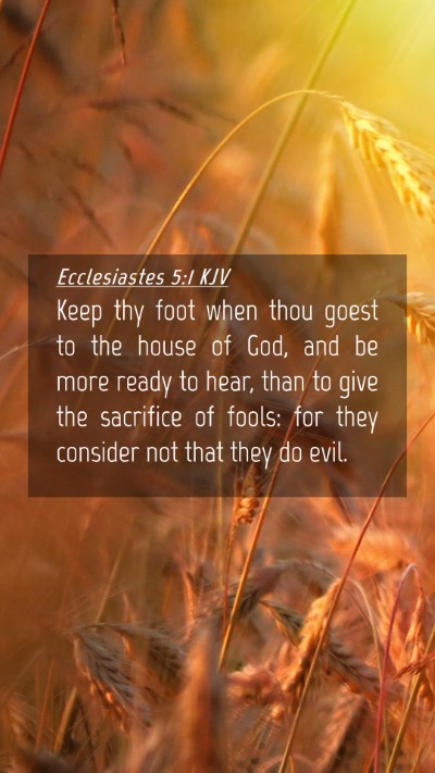 Picture 04 - Ecclesiastes 5:1 KJV Mobile Phone Wallpaper - Keep thy foot when thou goest to the house of - Mobile Bible Verse Wallpaper