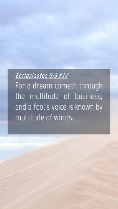 Picture 04 - Ecclesiastes 5:3 KJV Mobile Phone Wallpaper - For a dream cometh through the multitude of - Mobile Bible Verse Wallpaper