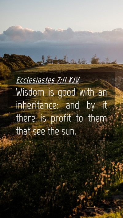 Picture 04 - Ecclesiastes 7:11 KJV Mobile Phone Wallpaper - Wisdom is good with an inheritance: and by it - Mobile Bible Verse Wallpaper