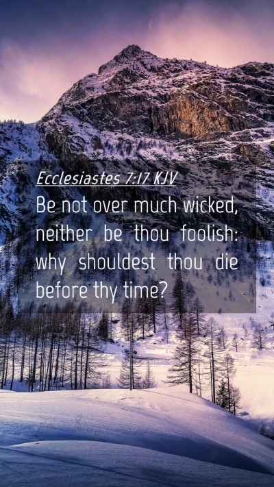 Picture 04 - Ecclesiastes 7:17 KJV Mobile Phone Wallpaper - Be not over much wicked, neither be thou foolish: - Mobile Bible Verse Wallpaper