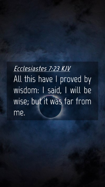 Picture 04 - Ecclesiastes 7:23 KJV Mobile Phone Wallpaper - All this have I proved by wisdom: I said, I will - Mobile Bible Verse Wallpaper
