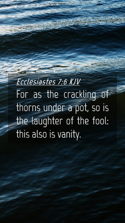 Picture 04 - Ecclesiastes 7:6 KJV Mobile Phone Wallpaper - For as the crackling of thorns under a pot, so is - Mobile Bible Verse Wallpaper