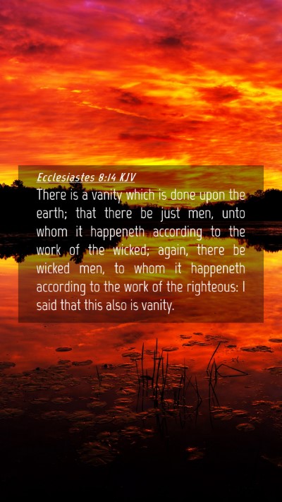 Picture 04 - Ecclesiastes 8:14 KJV Mobile Phone Wallpaper - There is a vanity which is done upon the earth; - Mobile Bible Verse Wallpaper
