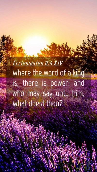 Picture 04 - Ecclesiastes 8:4 KJV Mobile Phone Wallpaper - Where the word of a king is, there is power: and - Mobile Bible Verse Wallpaper