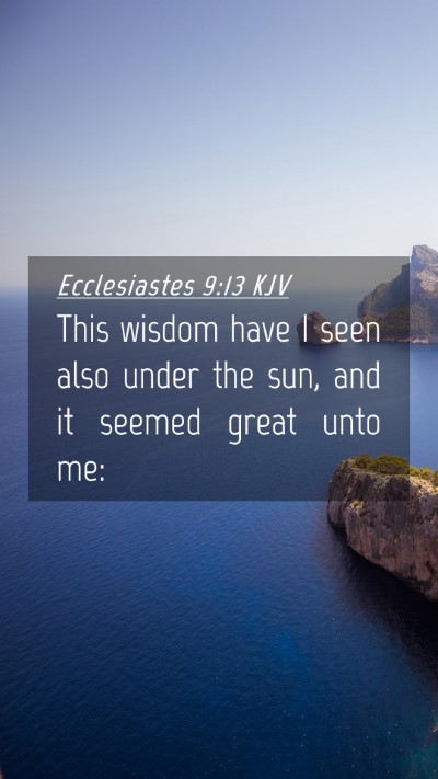 Picture 04 - Ecclesiastes 9:13 KJV Mobile Phone Wallpaper - This wisdom have I seen also under the sun, and - Mobile Bible Verse Wallpaper