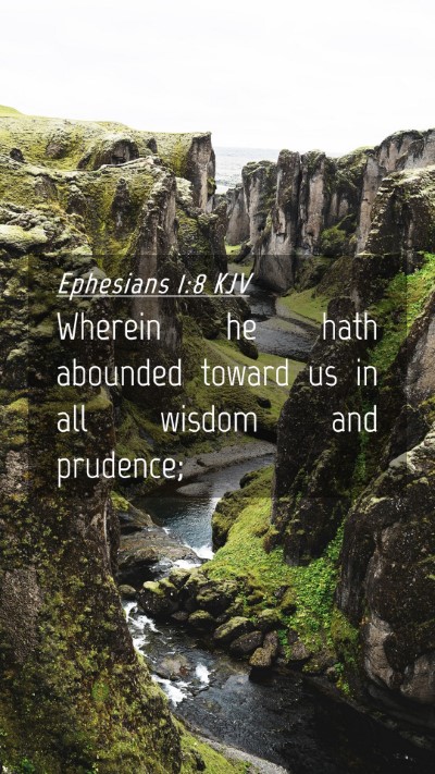 Picture 04 - Ephesians 1:8 KJV Mobile Phone Wallpaper - Wherein he hath abounded toward us in all wisdom - Mobile Bible Verse Wallpaper