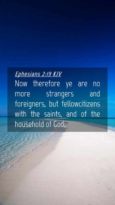 Picture 04 - Ephesians 2:19 KJV Mobile Phone Wallpaper - Now therefore ye are no more strangers and - Mobile Bible Verse Wallpaper