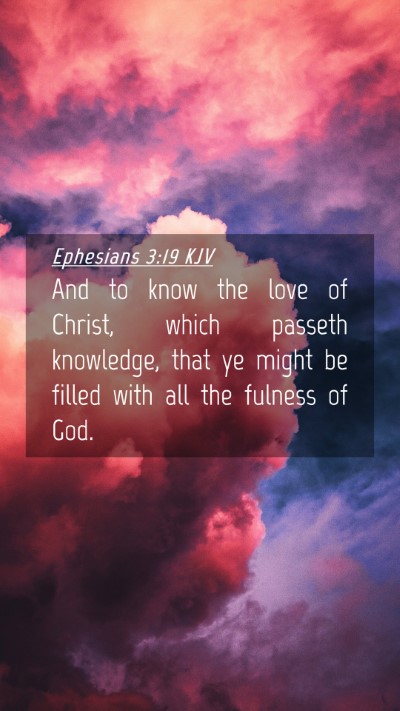 Picture 04 - Ephesians 3:19 KJV Mobile Phone Wallpaper - And to know the love of Christ, which passeth - Mobile Bible Verse Wallpaper