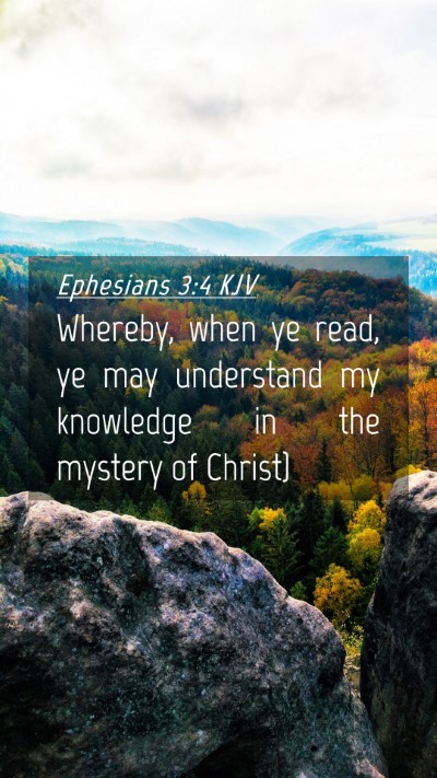 Picture 04 - Ephesians 3:4 KJV Mobile Phone Wallpaper - Whereby, when ye read, ye may understand my - Mobile Bible Verse Wallpaper