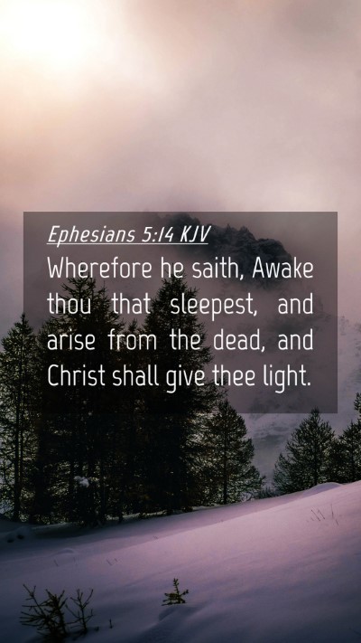 Picture 04 - Ephesians 5:14 KJV Mobile Phone Wallpaper - Wherefore he saith, Awake thou that sleepest, and - Mobile Bible Verse Wallpaper