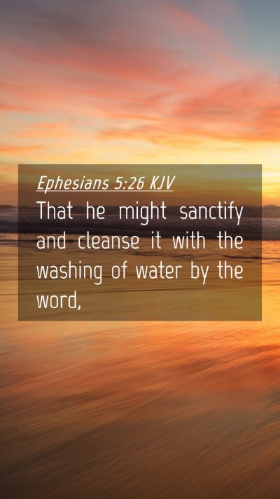 Picture 04 - Ephesians 5:26 KJV Mobile Phone Wallpaper - That he might sanctify and cleanse it with the - Mobile Bible Verse Wallpaper