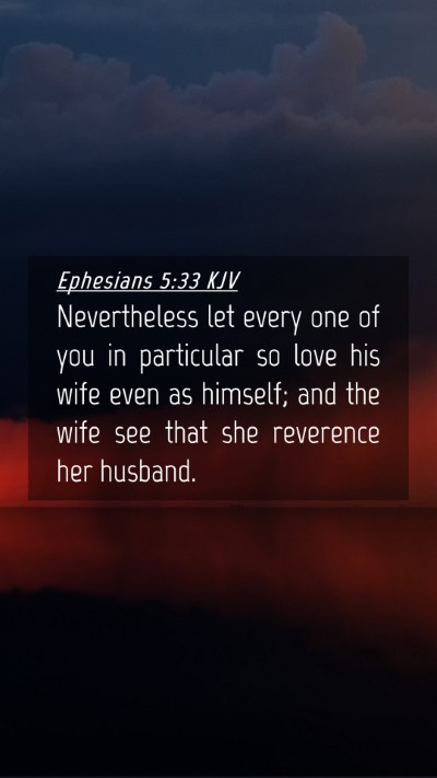 Picture 04 - Ephesians 5:33 KJV Mobile Phone Wallpaper - Nevertheless let every one of you in particular - Mobile Bible Verse Wallpaper