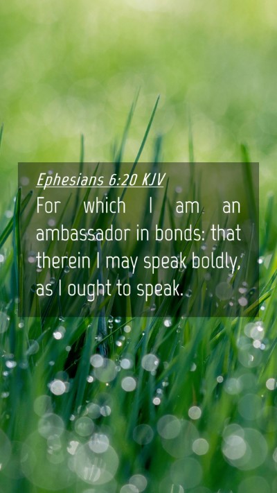 Picture 04 - Ephesians 6:20 KJV Mobile Phone Wallpaper - For which I am an ambassador in bonds: that - Mobile Bible Verse Wallpaper
