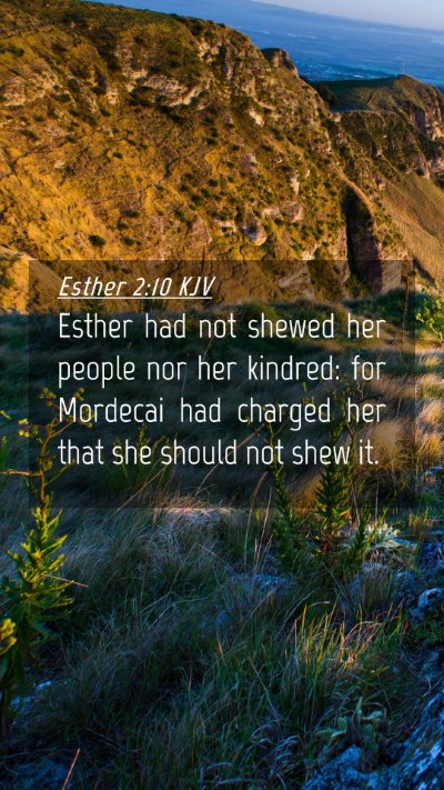Picture 04 - Esther 2:10 KJV Mobile Phone Wallpaper - Esther had not shewed her people nor her kindred: - Mobile Bible Verse Wallpaper
