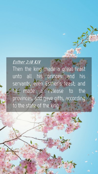 Picture 04 - Esther 2:18 KJV Mobile Phone Wallpaper - Then the king made a great feast unto all his - Mobile Bible Verse Wallpaper
