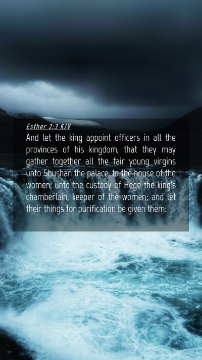 Picture 04 - Esther 2:3 KJV Mobile Phone Wallpaper - And let the king appoint officers in all the - Mobile Bible Verse Wallpaper