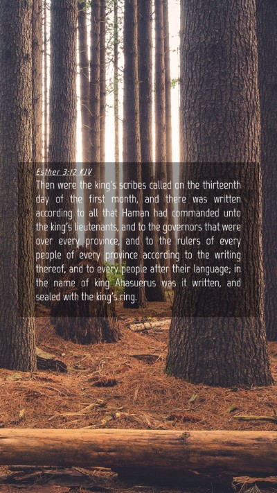 Picture 04 - Esther 3:12 KJV Mobile Phone Wallpaper - Then were the king's scribes called on the - Mobile Bible Verse Wallpaper