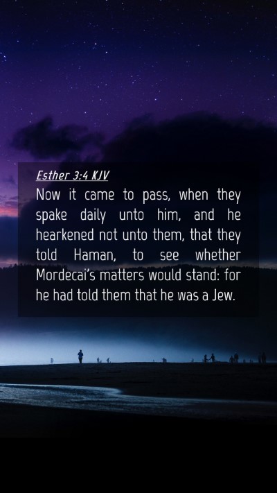 Picture 04 - Esther 3:4 KJV Mobile Phone Wallpaper - Now it came to pass, when they spake daily unto - Mobile Bible Verse Wallpaper