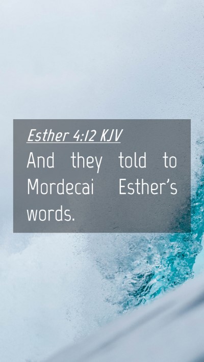 Picture 04 - Esther 4:12 KJV Mobile Phone Wallpaper - And they told to Mordecai Esther's - Mobile Bible Verse Wallpaper